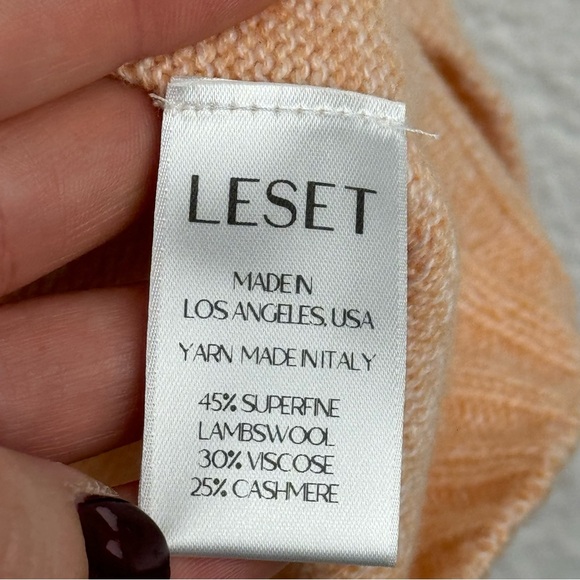 LESET Zoe Crop V Neck Pullover Peach Melange Size L - Picture 6 of 12